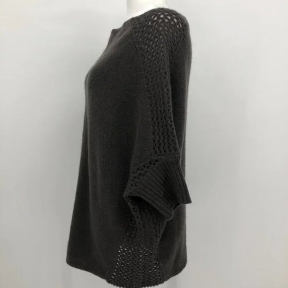 Velvet By G+S Brown Taupe 100% Cashmere boatneck drape oversized sweater - Picture 13 of 16